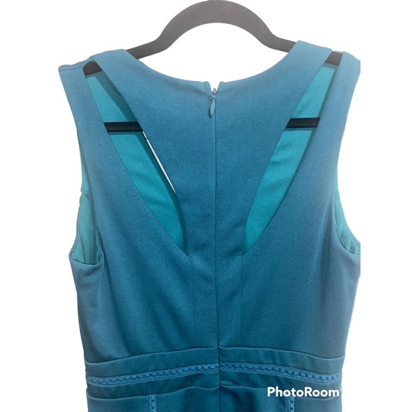 Adelyn Rae Cutout Teal Fit and Flare Dress Medium - Picture 3 of 7